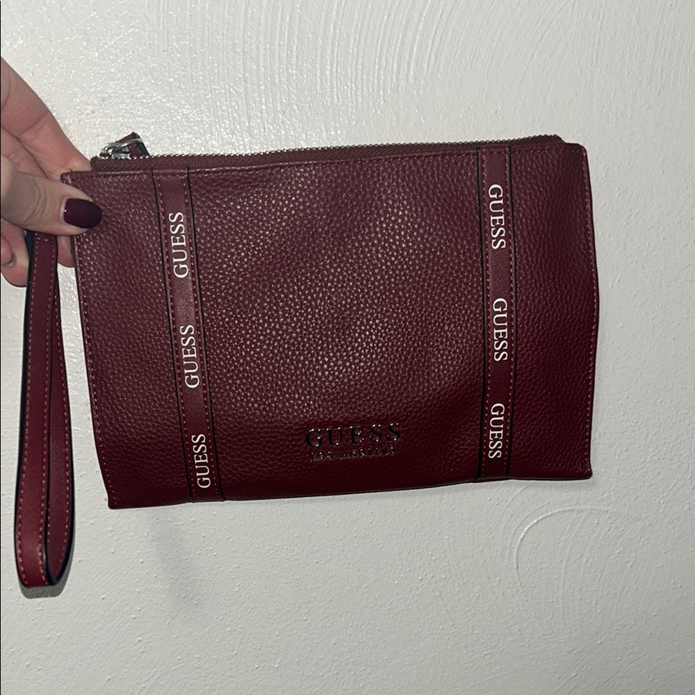 Guess Burgundy Wristlet